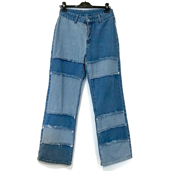 SHEIN Patchwork High Rise Jeans - Picture 1 of 7